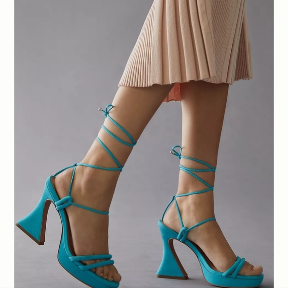 Vicenza Strappy Platform Heels- pool blue - Picture 2 of 12